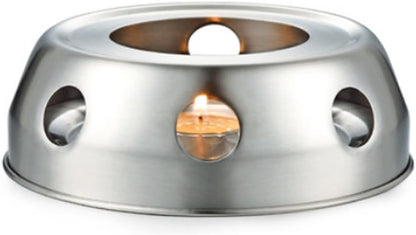 Round Base Stainless Steel Teapot Holder, Candle Heating Device Teapot Warmer Rack