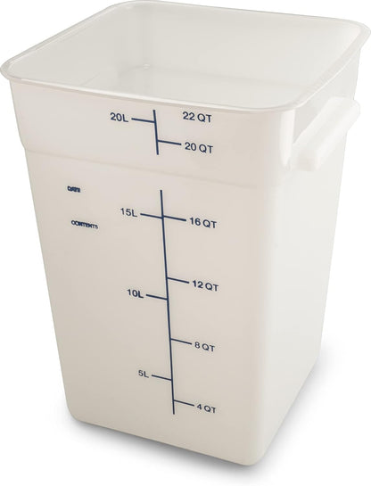 Carlisle FoodService Products Squares Square Food Storage Container, Stackable Design for Catering, 22 Quarts