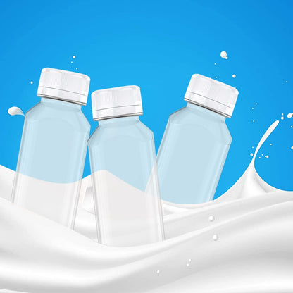 Axe Sickle 5 Pcs 8 Ounce Juice Bottles Plastic Milk Bottles with Tamper Evident Caps for Milk Juice Drinks Containers