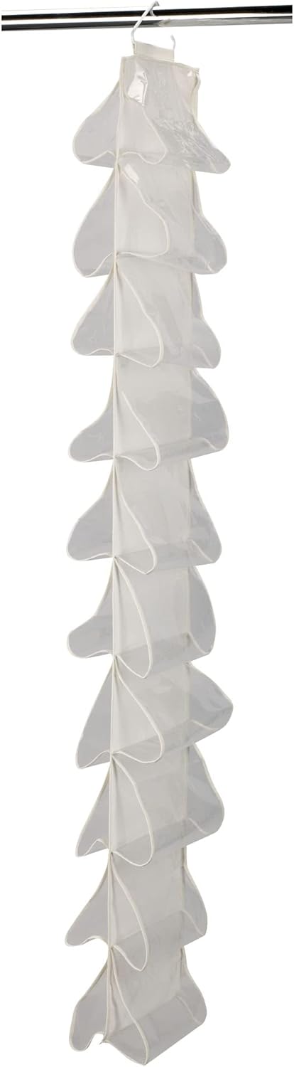 20-Pocket Closet 10 Household Essentials Shoe File, Durable Canvas and Plastic, Holds Pairs of Shoes, Individual