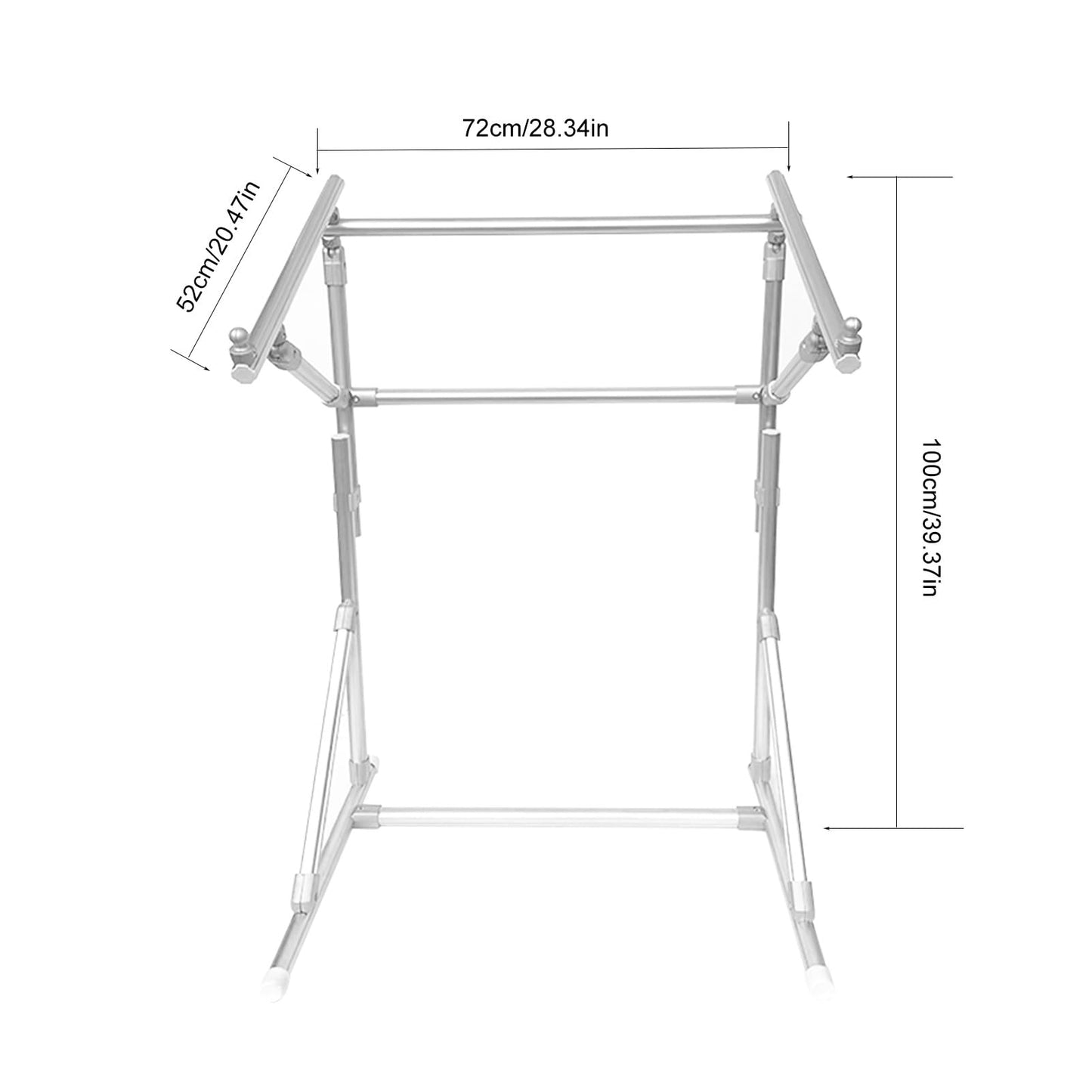 Embroidery Frame,,Embroidery Stand Cross Embroidery Frame Embroidery Auxiliary Tool Adjustable Floor Stand Lean Tube Suitable for Craftsmanship and Sewing, 39.37*28.34*20.47in, Silver