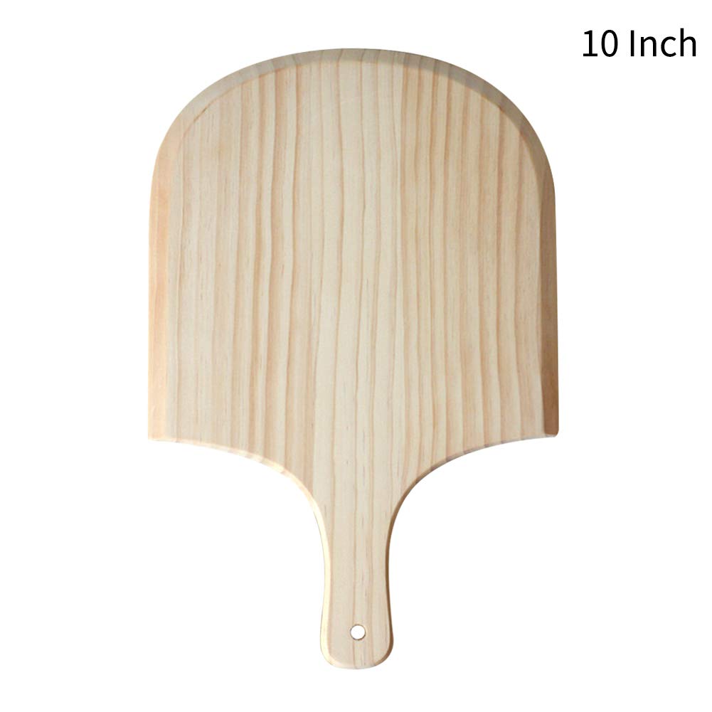 EMVANV Pizza Tray,Wooden Pizza Board with Handle for Homemade Pizza,Cutting Fruit Vegetables, Breads,Cheese and Serving Board(size:10 Inch), as picture show