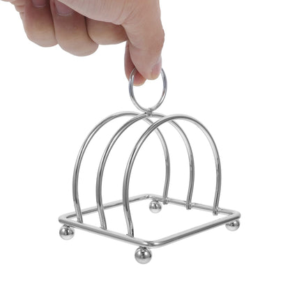 HEMOTON 3 Slice Stainless Steel Bread Toast Rack Air Fryer Toast Serving Holder Burger Toast Storage Stand Toast Holder Stand Table Serving