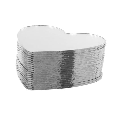 EXCEART 30Pcs Heart-Shaped Glass Mirror Tiles for DIY Craft Projects Compact Small Mirrors with Smooth Rounded Edges Safe for Handbag Storage and Makeup Vanity