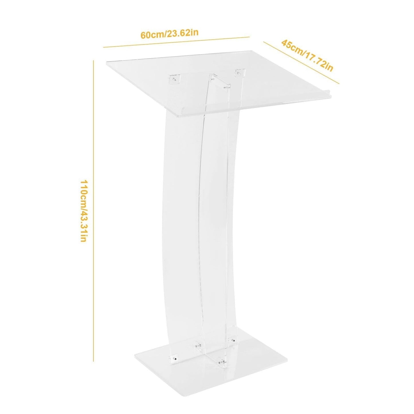 KrrNFYSG Acrylic Podium Stand 43.31 in Pulpit Desk Clear Lectern for Churches Floor-Standing Hostess Stand Portable Reception Podiums Table
