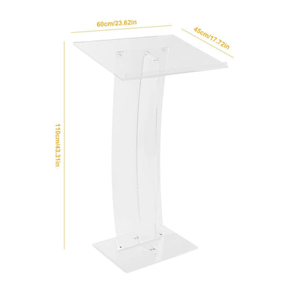 KrrNFYSG Acrylic Podium Stand 43.31 in Pulpit Desk Clear Lectern for Churches Floor-Standing Hostess Stand Portable Reception Podiums Table