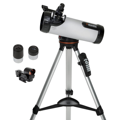 Celestron - 114LCM Computerized Newtonian Telescope - Telescopes for Beginners - 2 Eyepieces - Full-Height Tripod - Motorized Altazimuth Mount - Large 114mm Newtonian Reflector