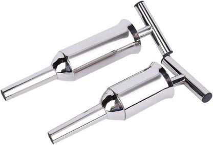 Stainless Steel Sausage Stuffer Tubes Filler Meat Filling Funnel Stuffer Tools, 28cm