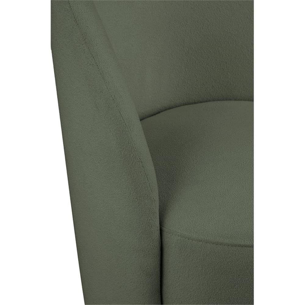 Meridian Furniture 528Green Hautely Collection Modern | Contemporary Boucle Fabric Upholstered Accent or Dining Chair with Rich Green Boucle Fabric, 24" W x 26" D x 35" H, Green