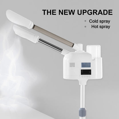 Professional 3 in 1 Facial Steamer Upgrade Esthetician Steamer with hot & Cold Nozzle 5X LED Magnifying Lamp Beauty Salon Spa