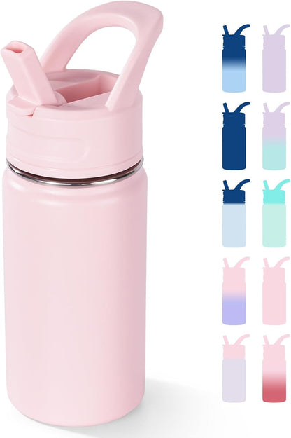 12oz Fijinhom Kids Water Bottle for School, Toddler Bottles with Straws, Stainless Steel Vacuum Insulated Water Bottle