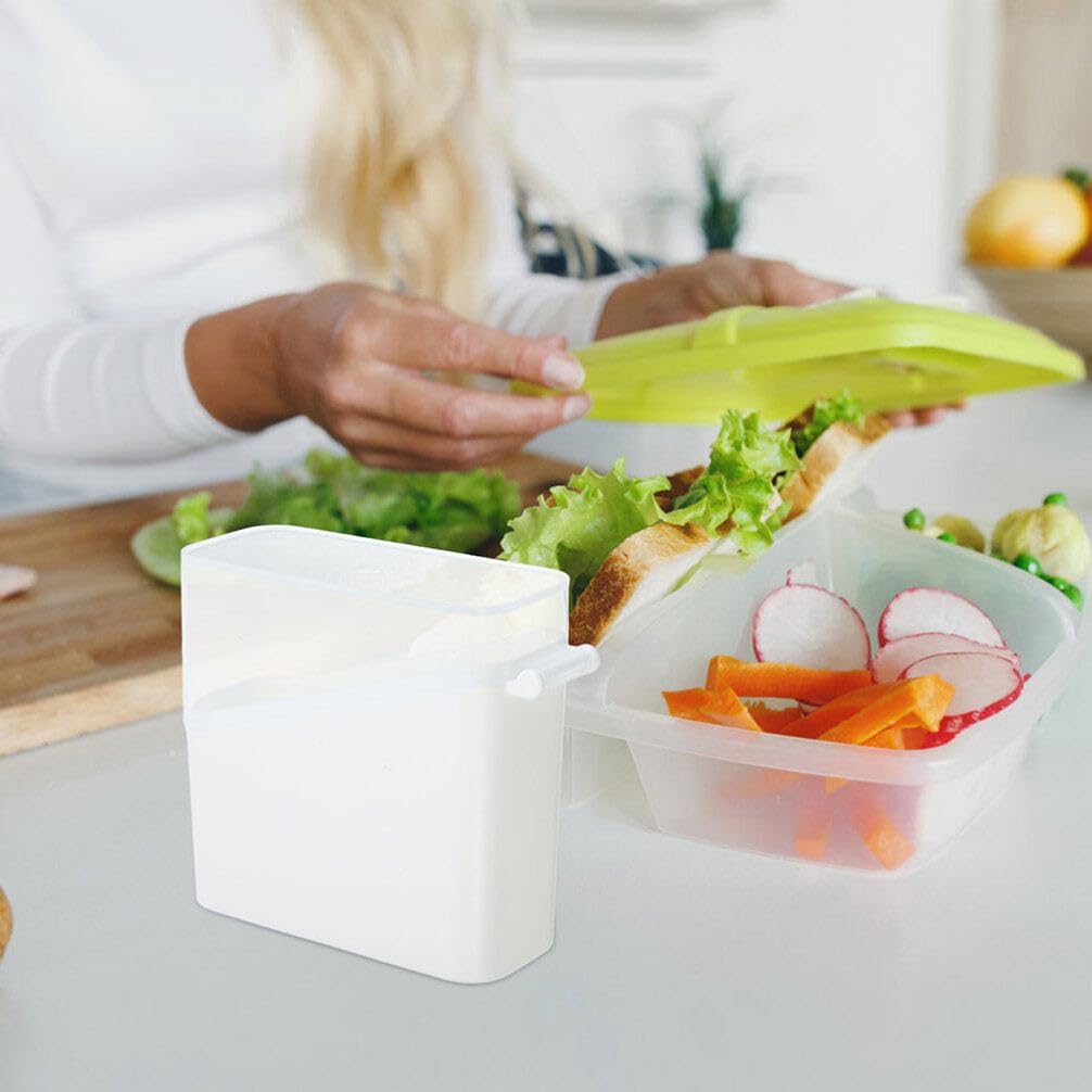 PRETYZOOM Cheese Slice Storage Container, 2pcs Sliced Cheese Saver Box with Clear Flip Lid for Fridge Bins