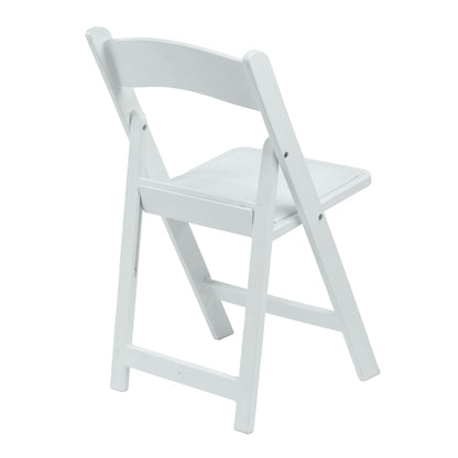 Winlice White Resin Folding Chairs - Stackable Chairs with Padded Seats, 800LB Weight Capacity Comfortable Chair - Indoor/Outdoor Folding Chairs for Events - Lightweight Foldable Chairs (10 Pack)