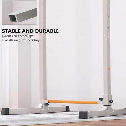 Wrobelax Power Tower, Multi-Function Pull Up Station Foldable Pull Up Bar Station Workout Equipment Height Adjustable for Home Gym Full Body Strength Training Max Load 1100lbs