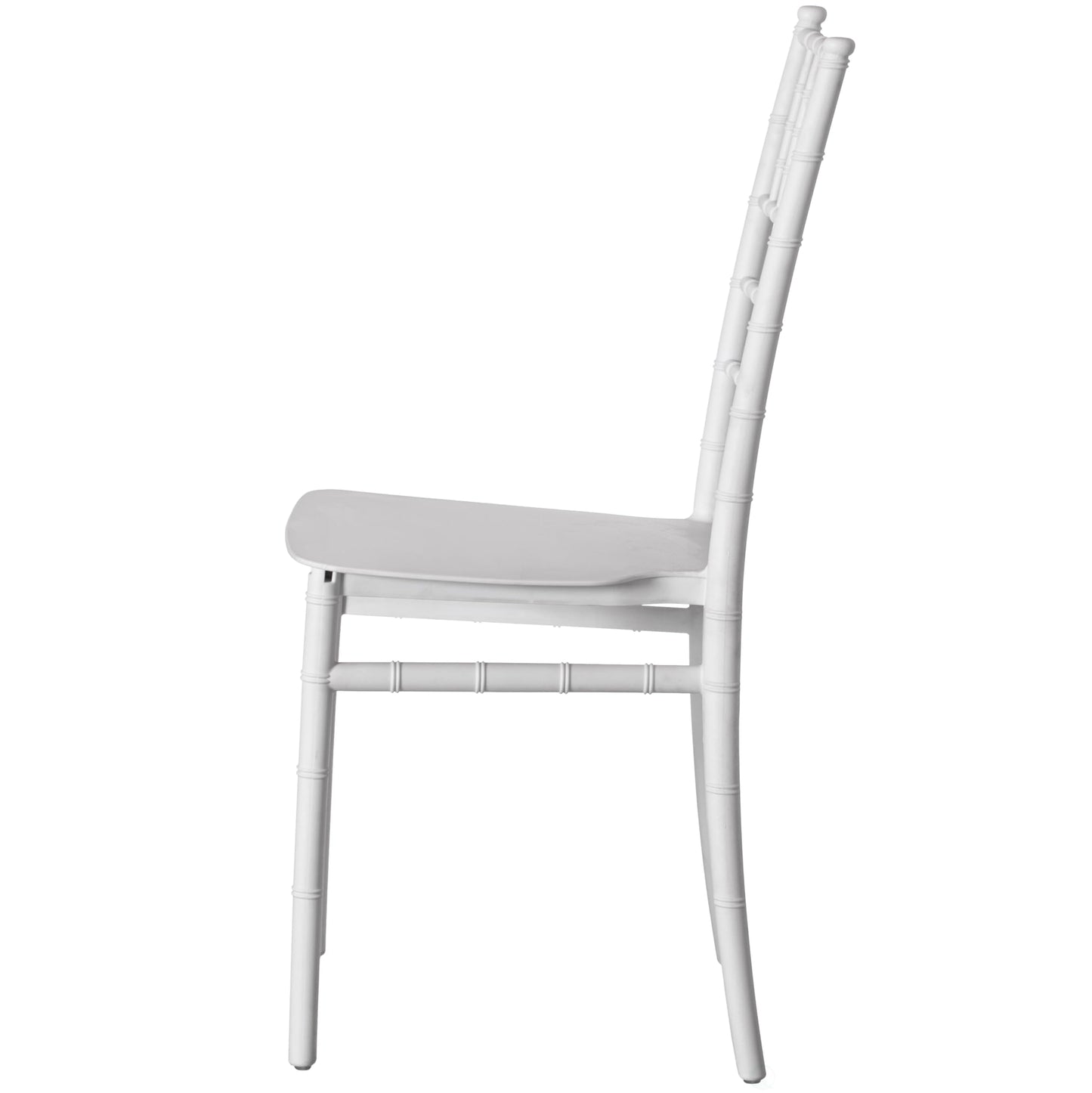 Fabulaxe Modern White Stackable Chiavari Dining Chair, Seating for Dining, Events and Weddings, Party Chair, White, Set of 4