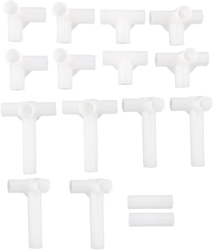 Set, 13mm 16 uxcell Shoe Rack Accessories Connectors Inner Diameter for Repair Assembled Wardrobe, Replacement of Parts