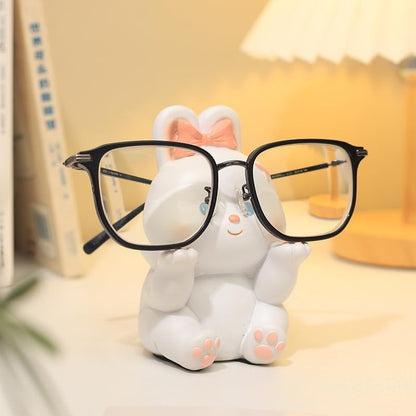 Cute Easter Bunny Glasses Display Stand for Nightstand, Funny Animal Decorative Eyeglass Sunglass Holder for Women