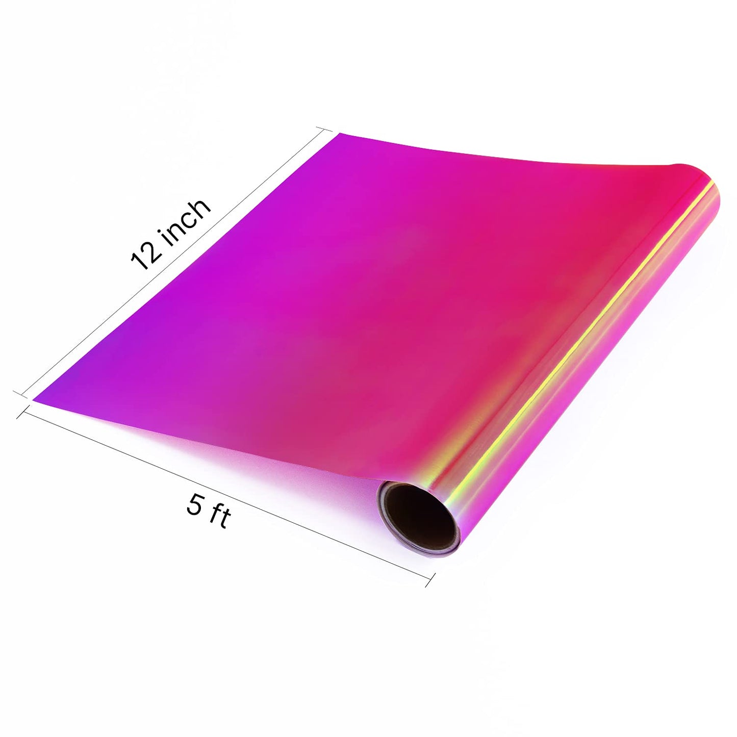 Holographic Opal Vinyl roll 12" x 5ft,Permanent Vinyl,SHOYISI Permanen Adhesive,for All Kinds of Cutting Machines(Rose Red)