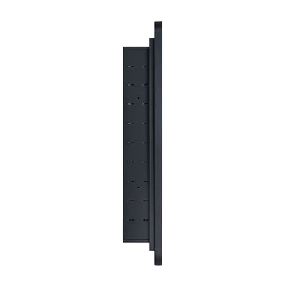 EGHOME Matt Black Rectangle Recessed Bathroom Medicine Cabinet with Mirror Stainless Steel Metal Framed Rounded Rectangular Bathroom Cabinet with Mirror 24x36''