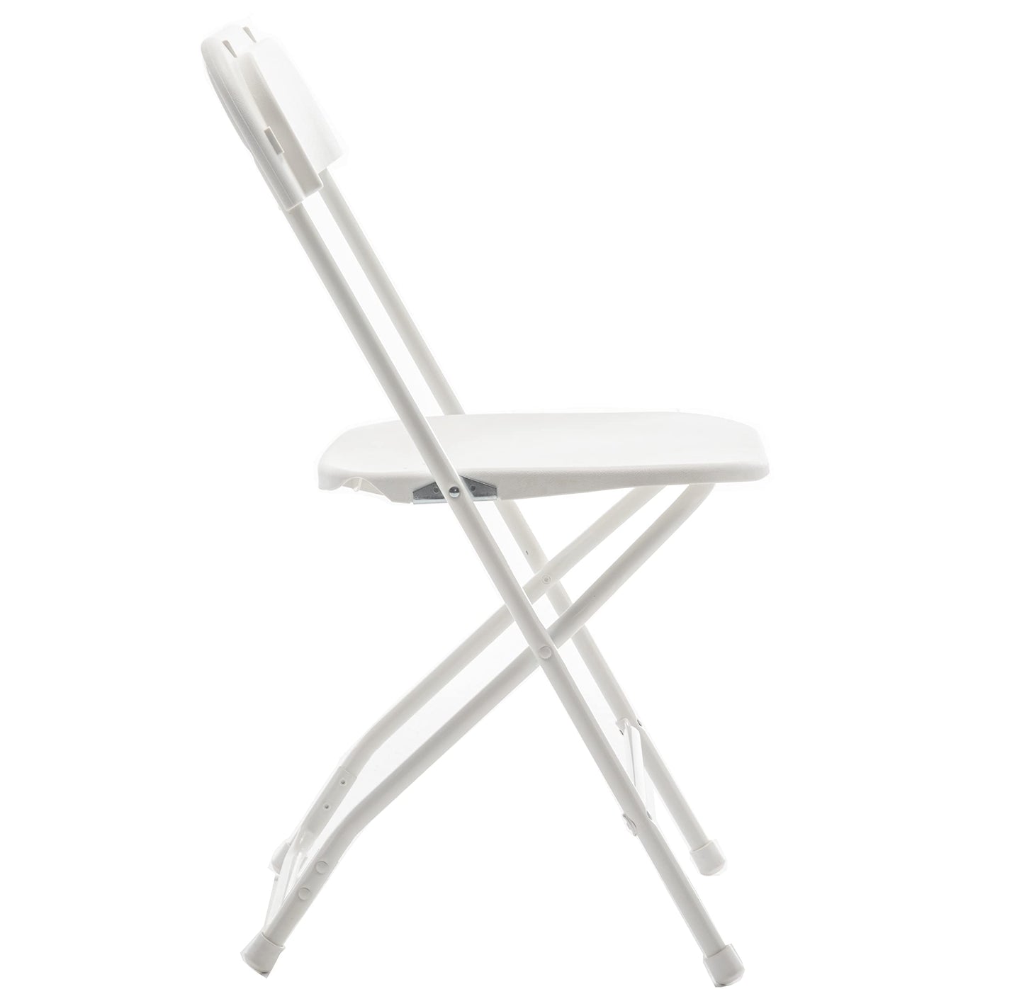 BTEXPERT Set of 50,Indoor Outdoor White Plastic Folding Chairs Stacking Steel Frame Commercial 650LB Weight Capacity Seating Home Yard Garden Wedding Event Party Picnic Dining Church School Portable