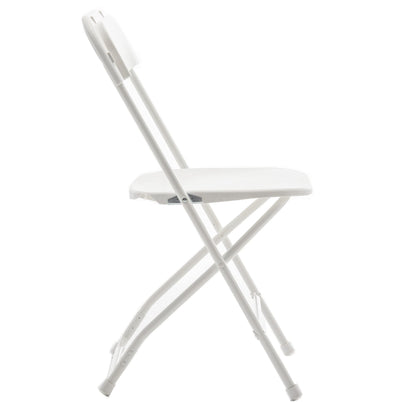 BTEXPERT Set of 50,Indoor Outdoor White Plastic Folding Chairs Stacking Steel Frame Commercial 650LB Weight Capacity Seating Home Yard Garden Wedding Event Party Picnic Dining Church School Portable