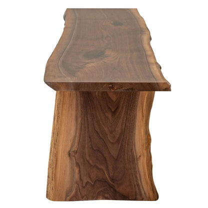Rustic Red Door Co. Live Edge Wood Bench for Dining Table, Entryway, Bedroom, Living Room Accent, Solid Wooden Slab, Rustic Furniture, 4' Long, Walnut Wood with Clear Coat