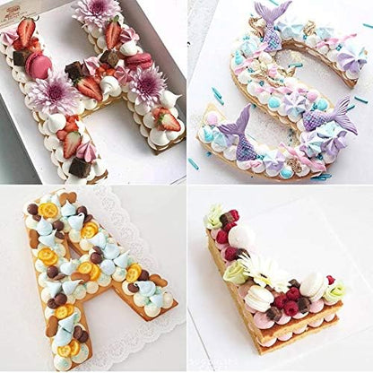 RAYNAG 26 Alphabet Cake Stencils, A-Z Letters Baking Template for DIY Cake Cookies
