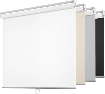 ChrisDowa 100% Blackout Roller Blinds - Cordless, Thermal Insulated, UV Protection | White, 31" W X 72" H