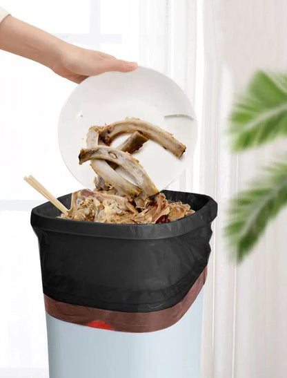 Feisco 3 Gallon Black Trash Bag,Small Drawstring Garbage Bag Trash Can Liner,100 Counts,0.55 Mil