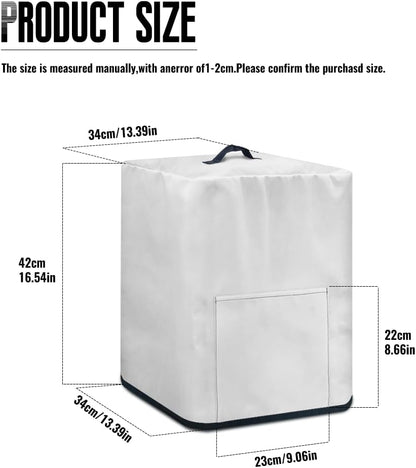 Air Fryer Cover, Insulated Dust Protection Kitchen Appliance Cover with Front Pockets and Top Handle, White Marble Gift