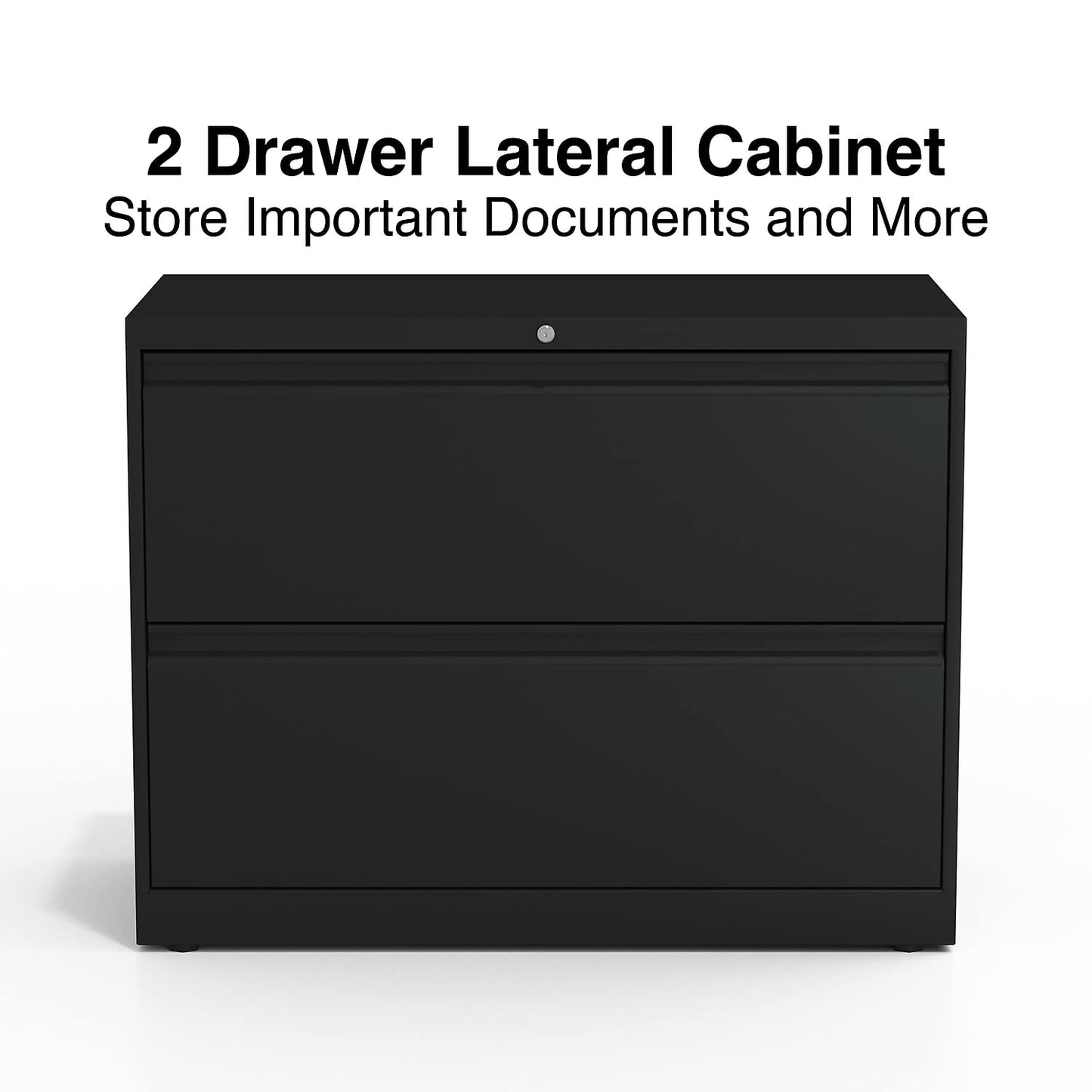STAPLES 870395 Branded Commercial 36-Inch Wide 2-Drawer Lateral File Cabinet Black
