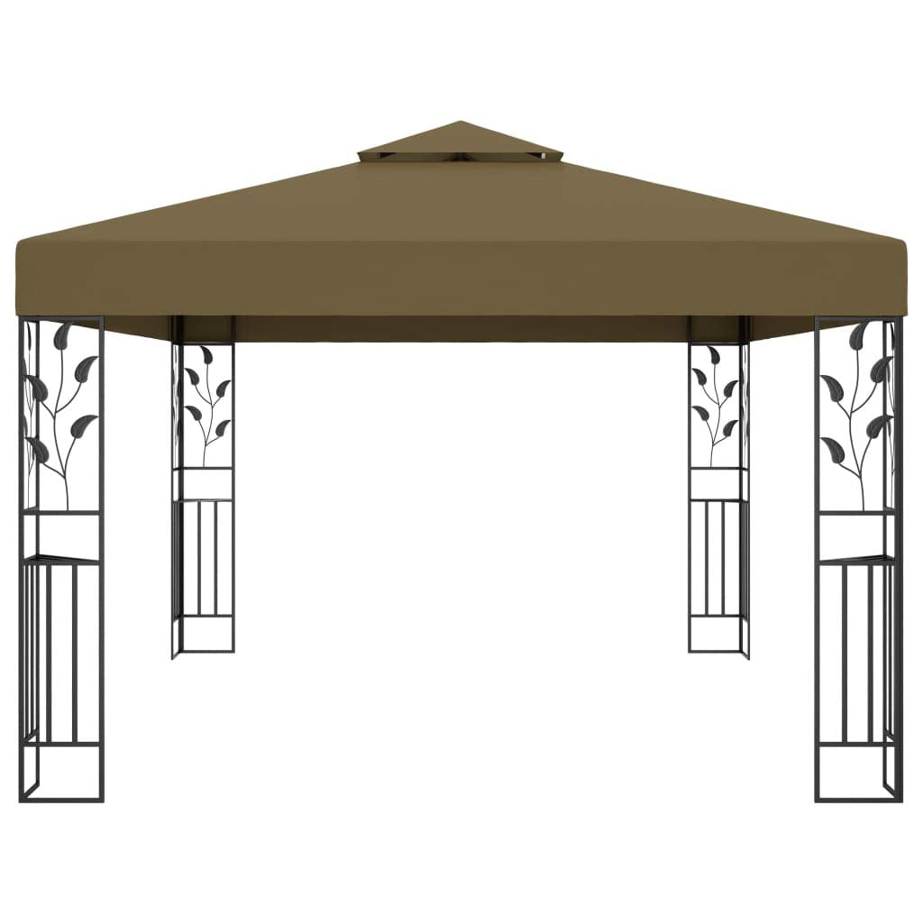 Taupe Outdoor Gazebo 100% Polyester with PA Coating, Powder-Coated Steel Frame, 9.8 x 13.1 ft Rectangular Canopy Tent for Patio, Garden, Backyard Events Outdoor Structures
