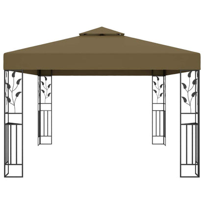 Taupe Outdoor Gazebo 100% Polyester with PA Coating, Powder-Coated Steel Frame, 9.8 x 13.1 ft Rectangular Canopy Tent for Patio, Garden, Backyard Events Outdoor Structures