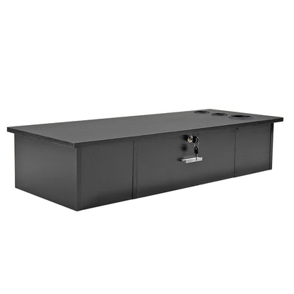 Generic Classic Wall-Mounted Styling Barber Salon Station Locking Cabinet Storage Equipment, Black