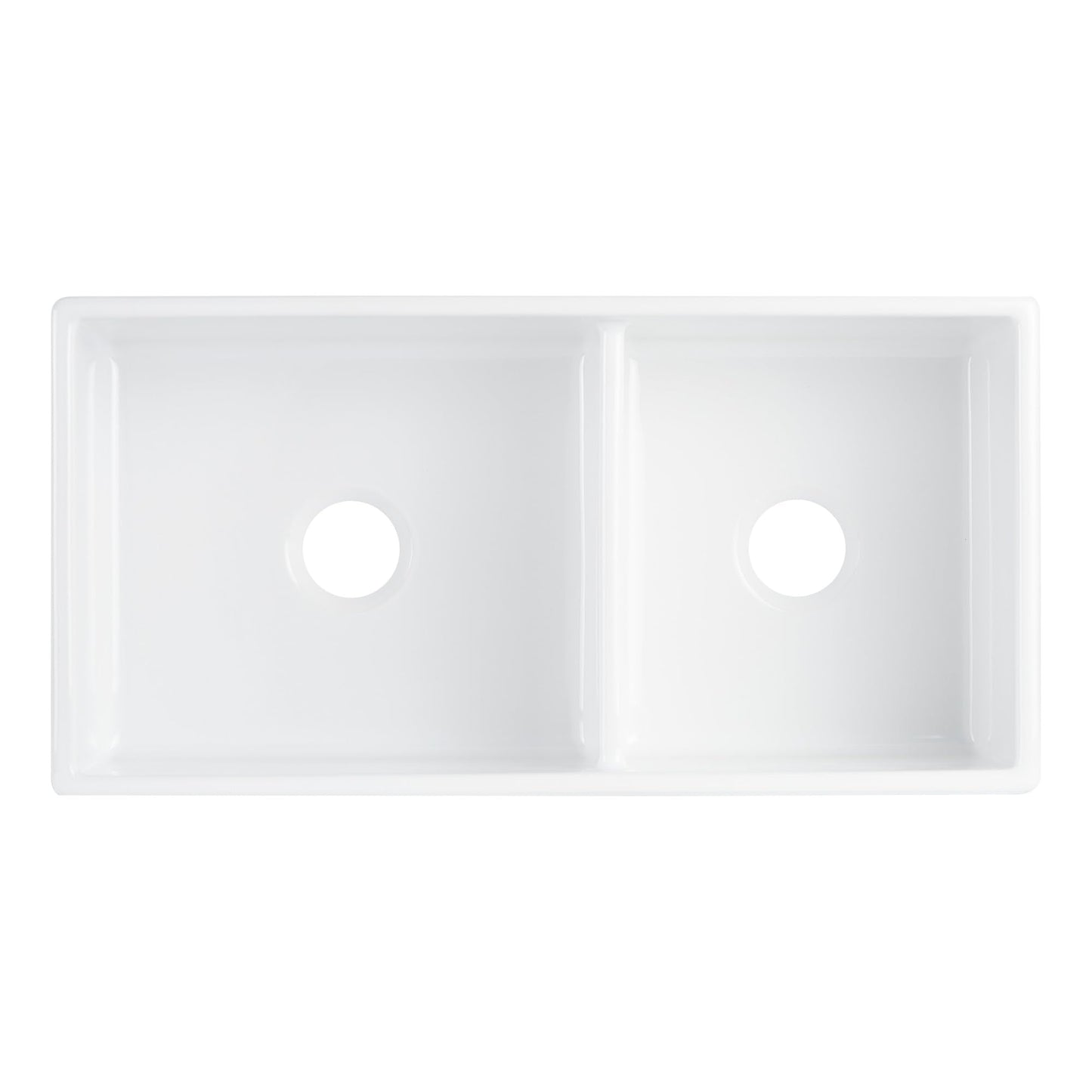 Signature Hardware 953910-36D Rowena 36" Farmhouse 60/40 Double Basin Fireclay Kitchen Sink - White
