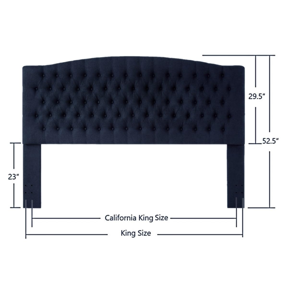 24KF Boucle Upholstered Tufted Button King Headboard and Comfortable Fashional Padded King/California King Size headboard,6025-K-Boucle-Navy Blue