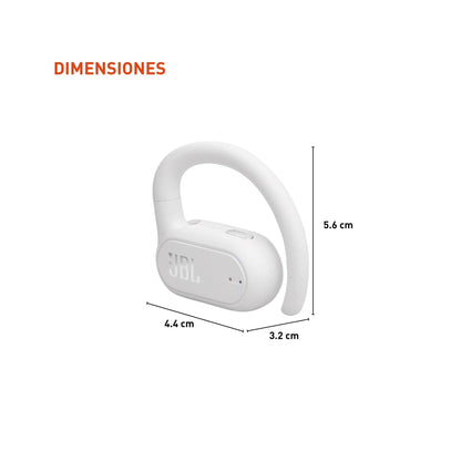 JBL SoundGear Sense - True Wireless Open-Ear Headphones, JBL OpenSound Technology, Splash and dust Resistant, 4 mics for Crisp, Clear Calls, Up to 24 Hours of Battery Life, Plus Speed Charge (White)