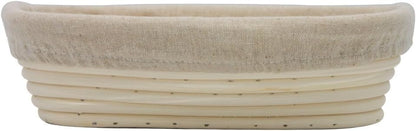 BetterJonny 9 inch Rectangle Banneton Bread Proofing Basket, Rattan + Liner Combo for Bakers