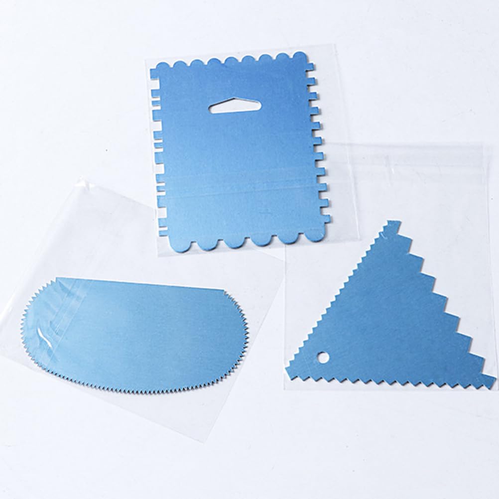 Cabilock 4Pcs Cake Scraper Set Stainless Steel and Aluminum Baking Supplies Kitchen Gadget for Cake Decorating Dough Scraper Pastry Smoothing Tools