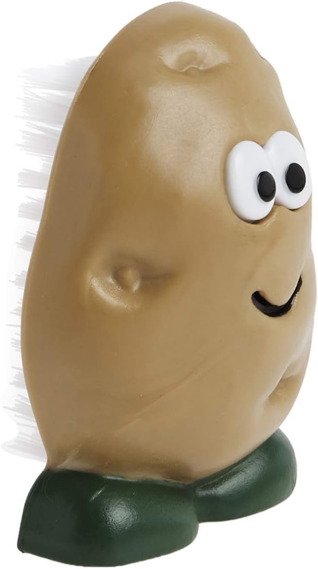 Joie Spud Dude Potato Brush, Vegetable and Fruit Scrubber, Produce Cleaner, Cute Kitchen Gadget, Dishwasher Safe