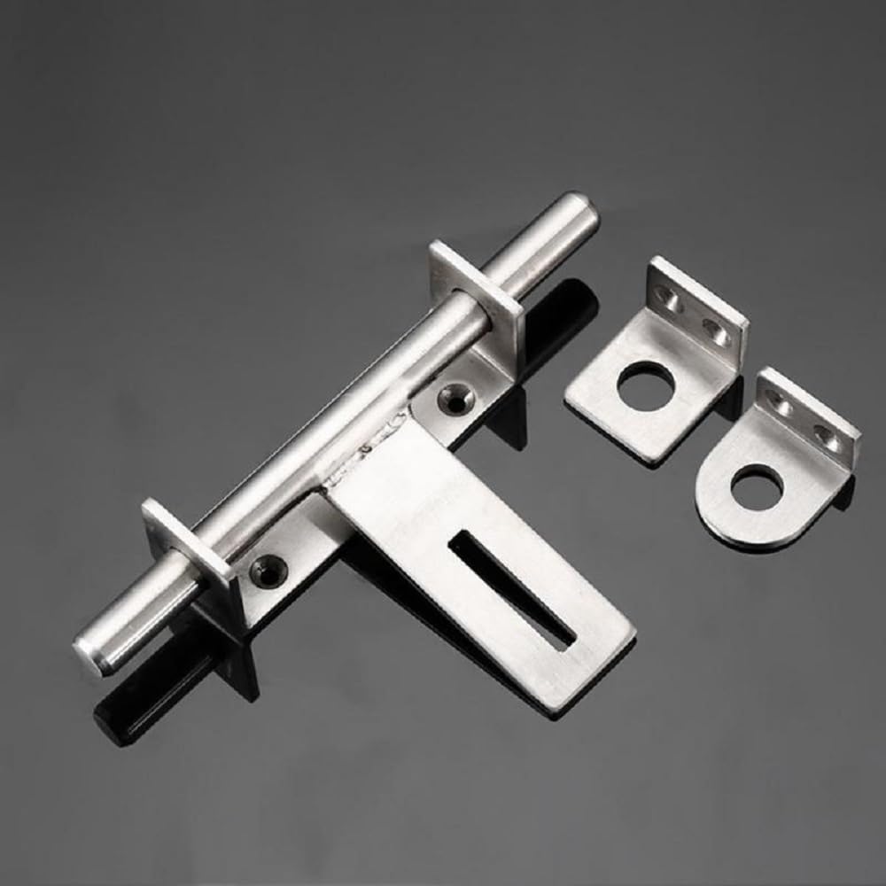 DINGCHI Sliding Bolt Security Lock Throw Lock Heavy Duty 304 Stainless Steel Barrel Door Bolt with Hole Brushed Finish
