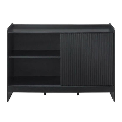 Furnifact Blue Record Player Cabinet with Vinyl Storage, Stylish Design, Durable Construction for Home Audio and Entertainment Centers