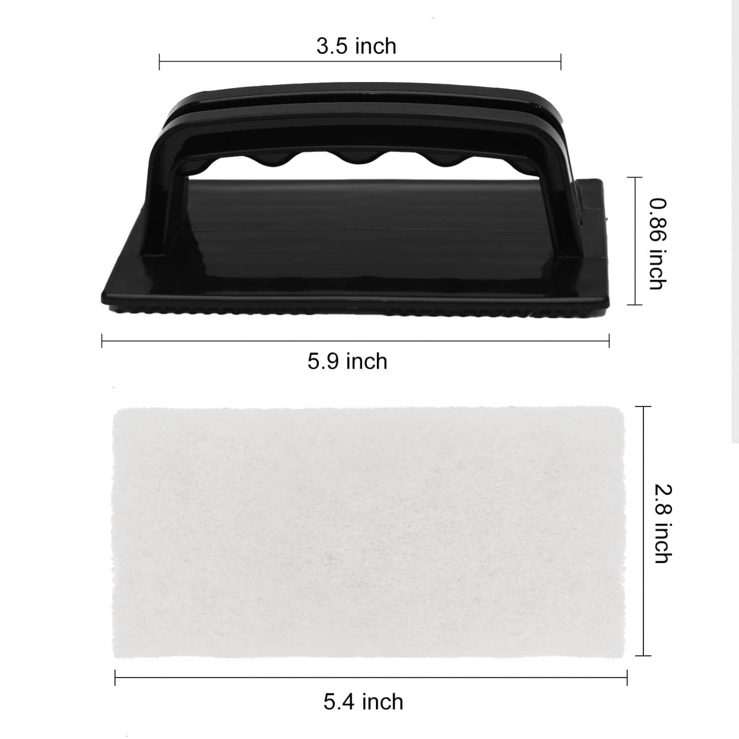 YoleShy Handled Scrubber Set, Non-Scratch Bathroom Scrubbing Pads, Bathtub Scrubber with Handle, Reusable Cleaning Sponge for Shower Tile, Bathtube, Sink, Spas Tubs & Swimming Pool Step