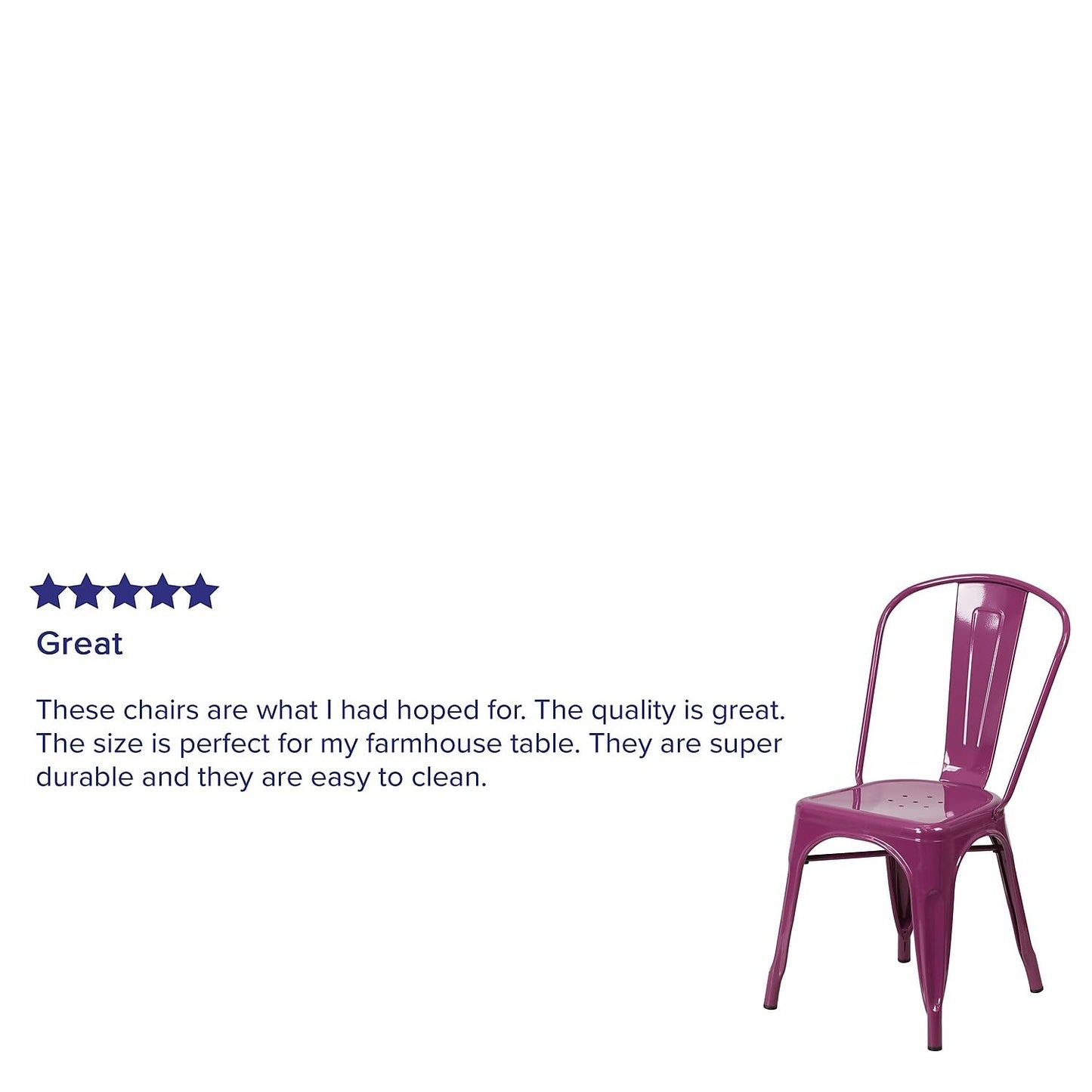 Flash Furniture Blake Commercial Grade 4 Pack Purple Metal Indoor-Outdoor Stackable Chair