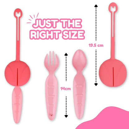 Toddler Travel Utensils with Case – BPA-Free Spoon & Fork Set for Kids, Portable Lunchbox Cutlery for Daycare, School & On-the-Go (Dishwasher Safe)