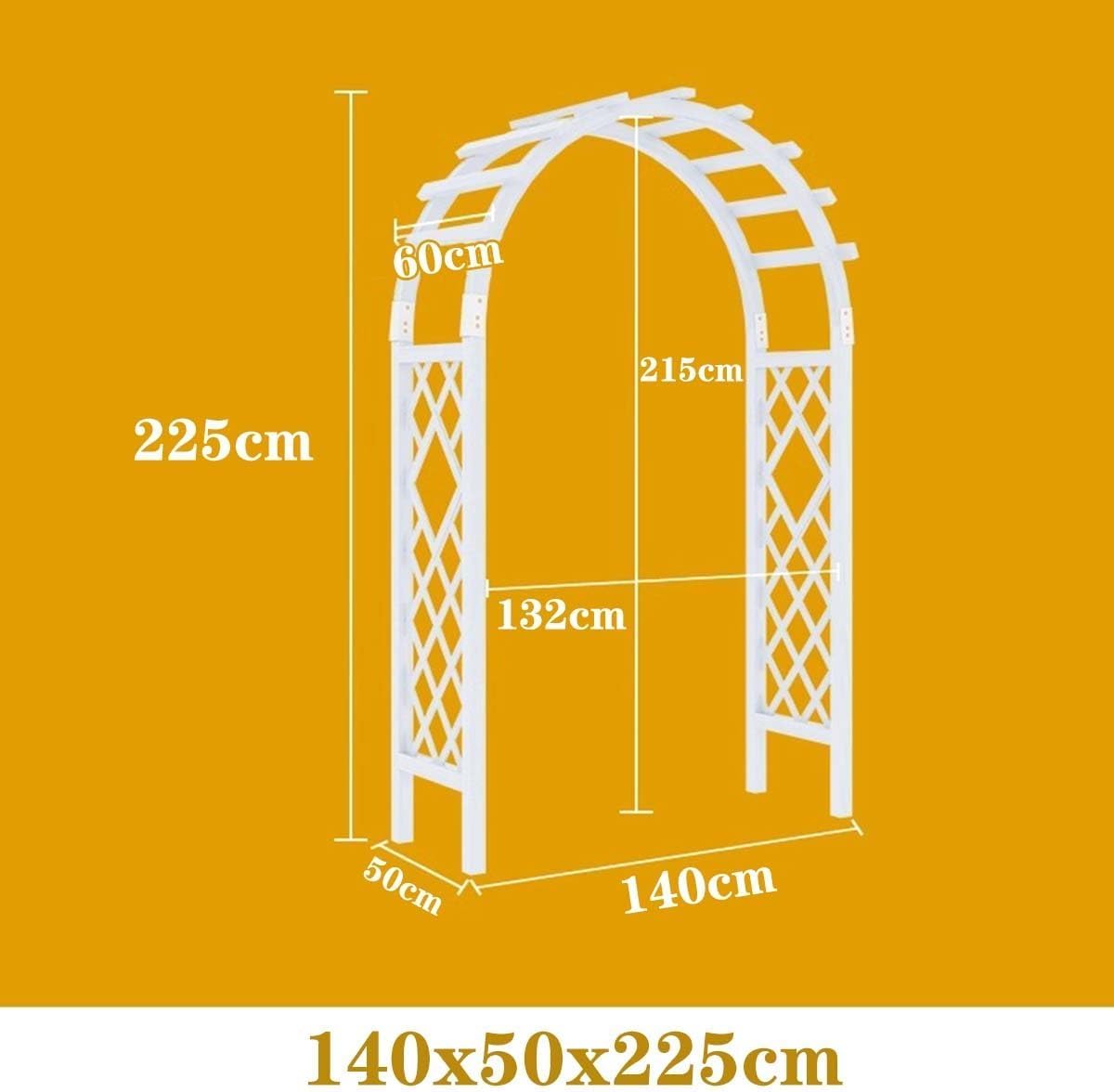 Wooden Garden Arbor Trellis Archway for Climbing Plants 140cm White Heavy Duty Wedding Arch Weatherproof and Easy to Assemble (White 160cm/63inch)