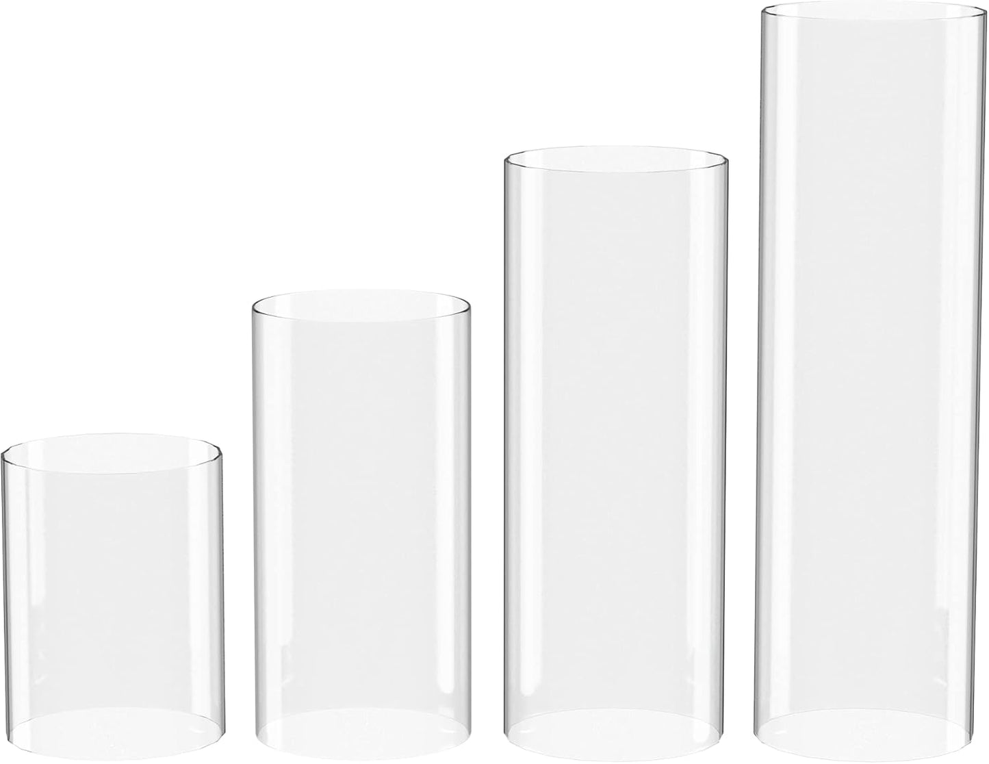 Hurricane Candle Holder - Bottomless Open Ended Cylindrical Glass Lamp Shade - 3" x 4"