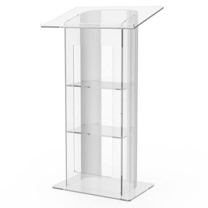 LaseVe Podium Large Acrylic Podium, Hotel Reception Desk, Wedding Church Podium, Transparent, Suitable for Reception Hostess Desk for Church School Stage Events
