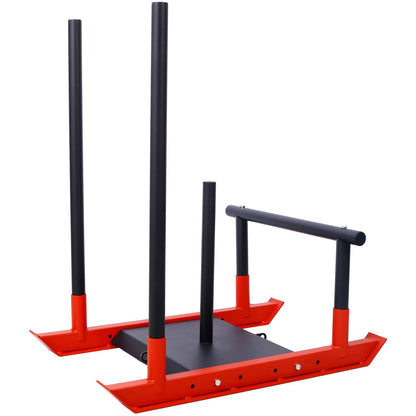 Heavy-Duty Weight Sled - Black+Red Steel Fitness Training Equipment for Strength & Speed