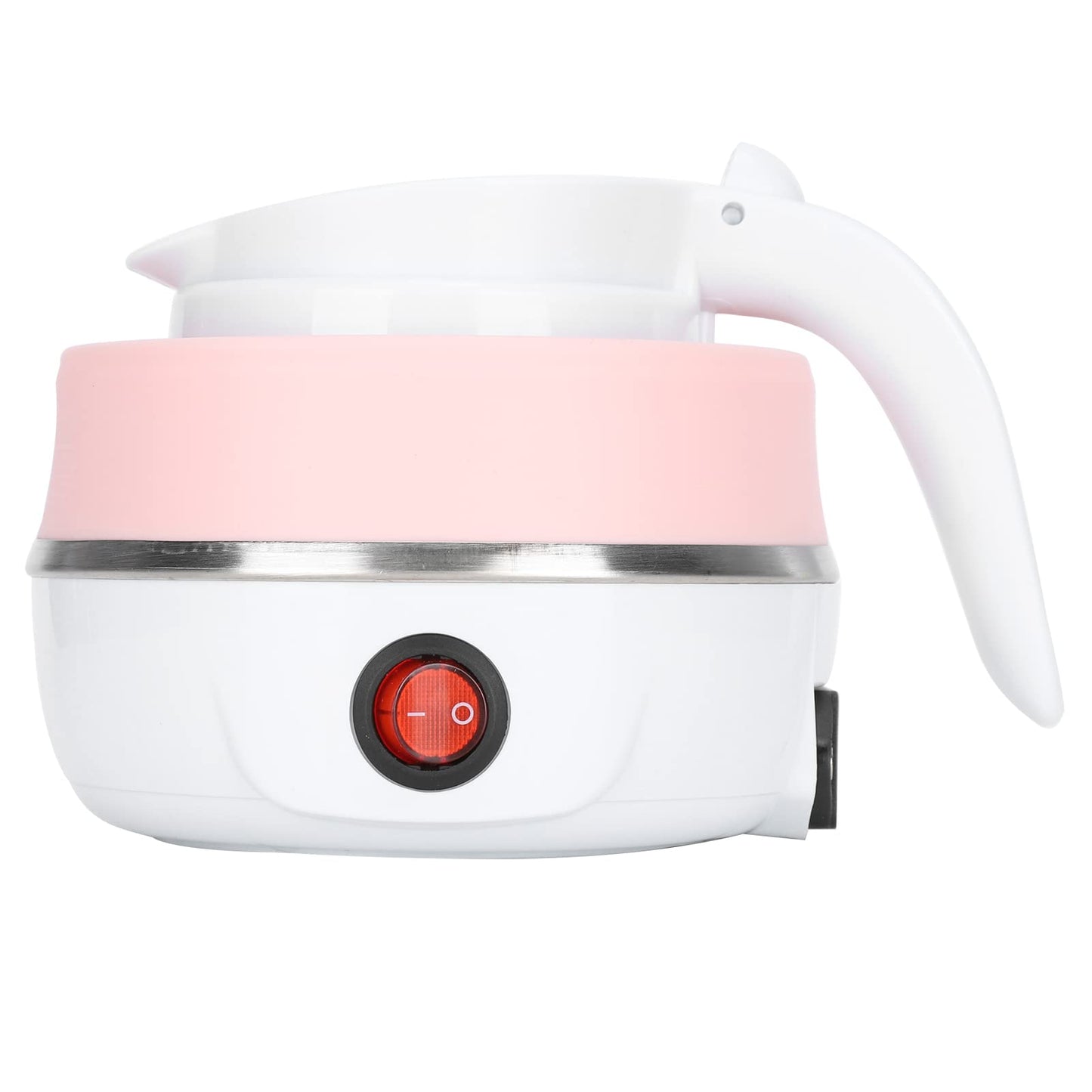 Milltrip Travel Foldable Electric Kettle, 600ml Portable Electric Kettle for Travel with Food-Grade Silicone, 400W Fast Boiling, Dry Burn Protection & Built-in Filter, US Plug 110V (Pink)